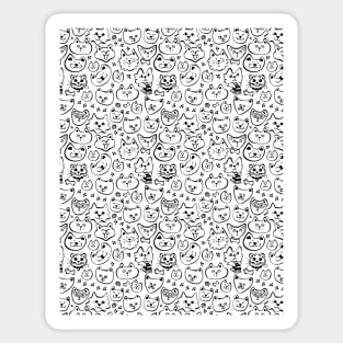Cats Doodle Pattern Sticker